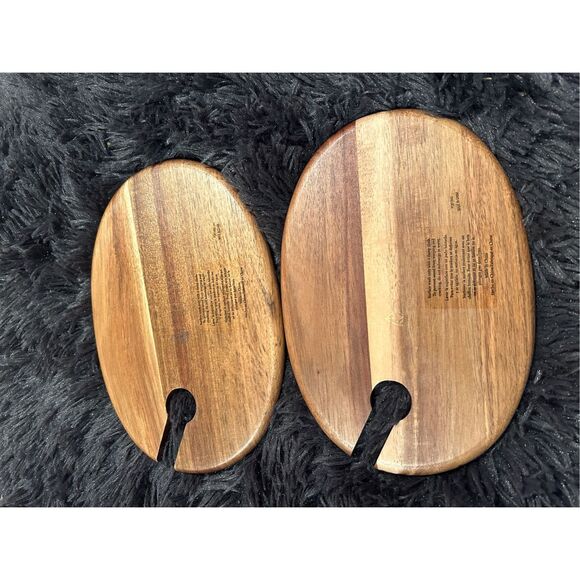 New Toscana Wood Appetizer Wine Charcuterie Plates - Picture 2 of 3